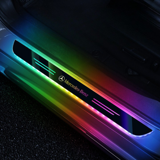 LED Car Door Sill Plates with Logo – Pack of 2