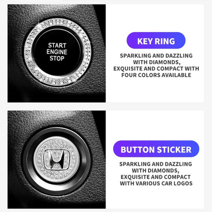 Pack of 3 Crystal Car Start Button Ring