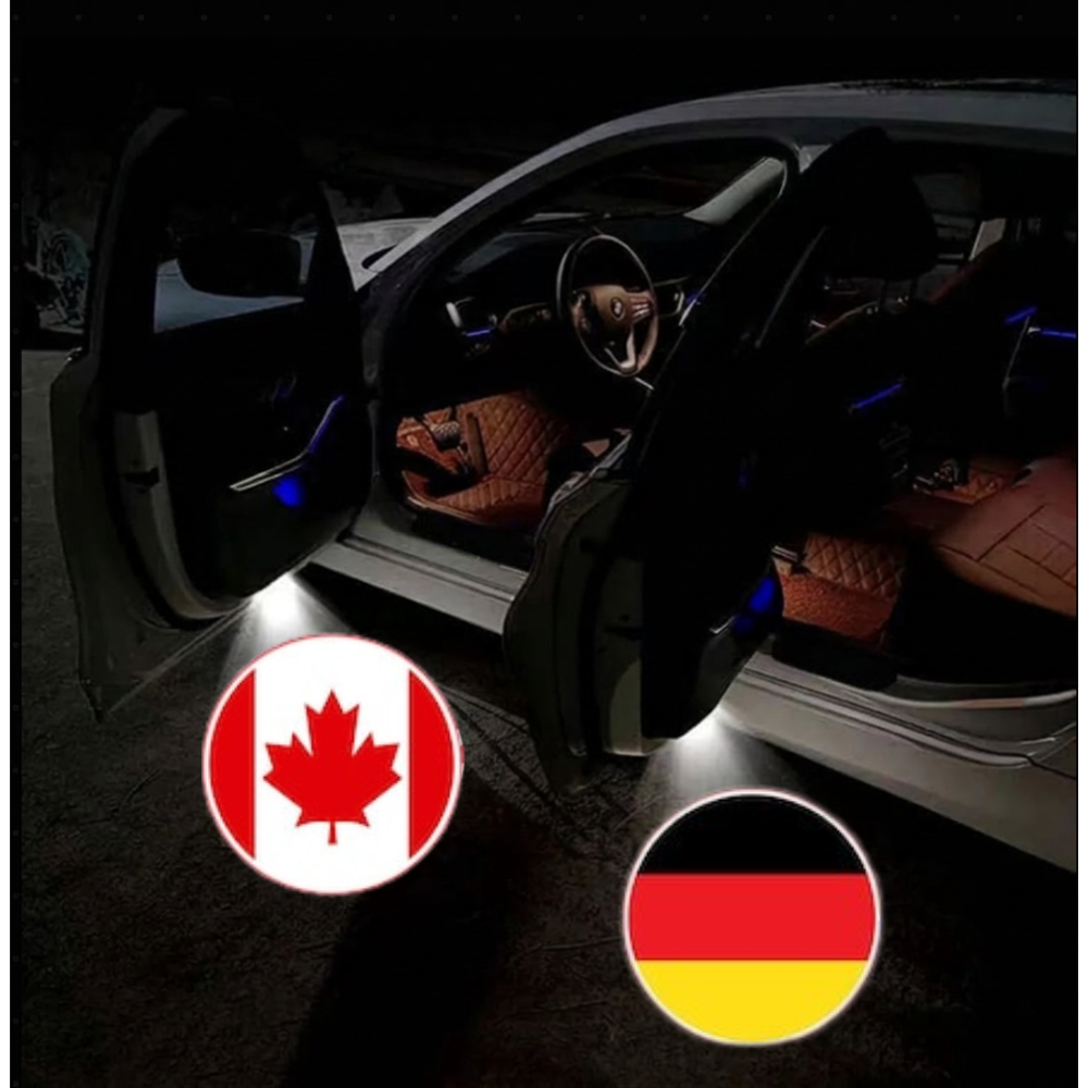 Pack of 2 LED Country Flag Door Projector Lights
