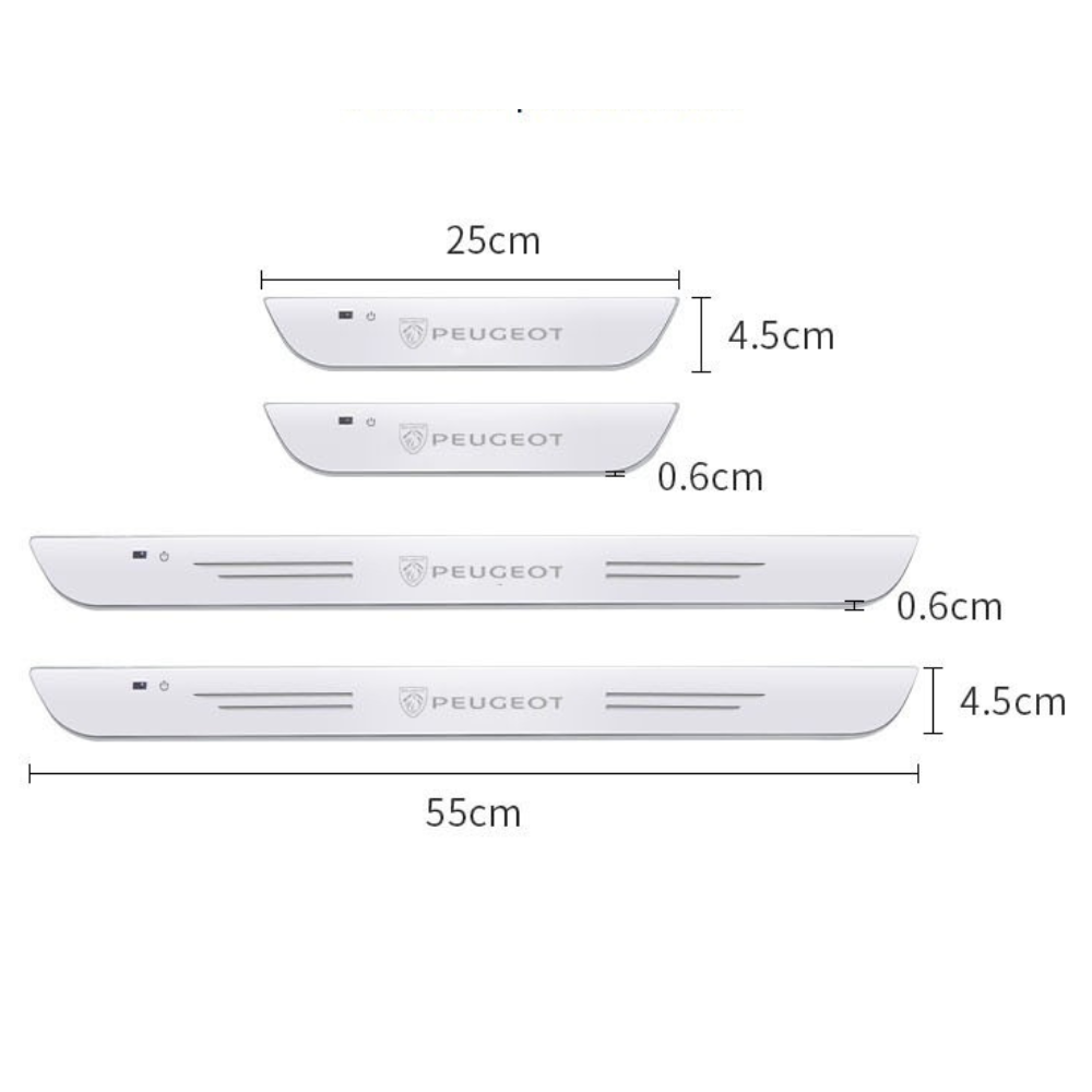 Pack of 2 LED Car Door Sill Plates